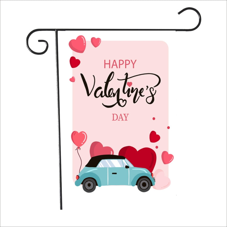 2 PCS Valentine Day Garden Flag Festive Atmosphere Garden Banner