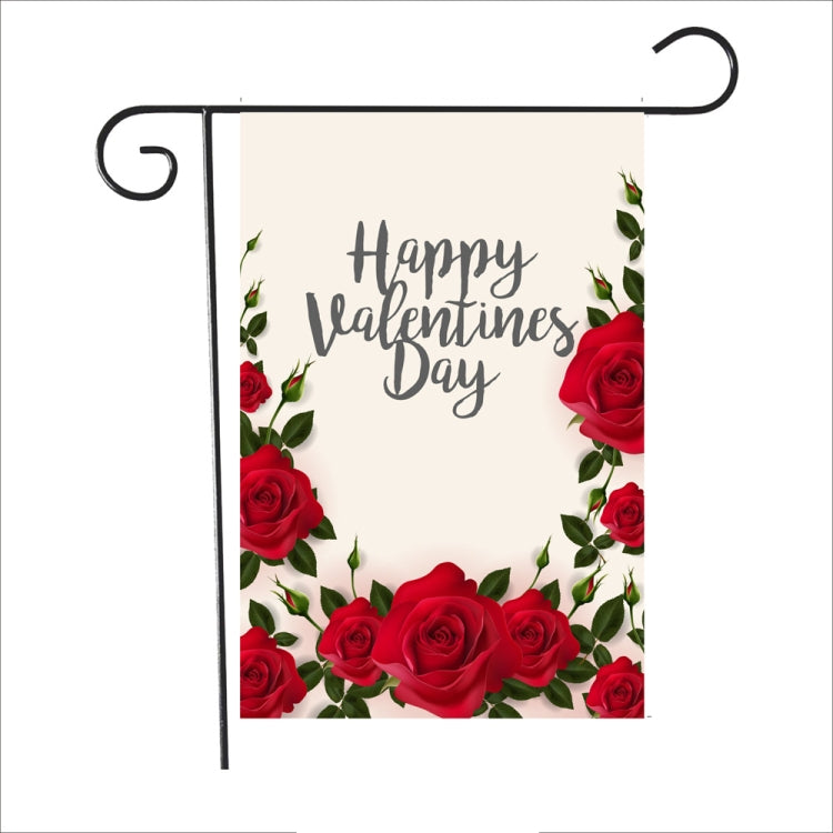 2 PCS Valentine Day Garden Flag Festive Atmosphere Garden Banner