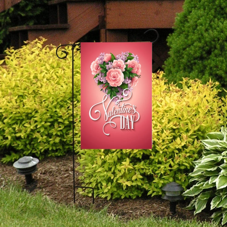 2 PCS Valentine Day Garden Flag Festive Atmosphere Garden Banner