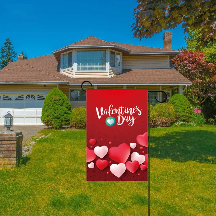 2 PCS Valentine Day Garden Flag Festive Atmosphere Garden Banner