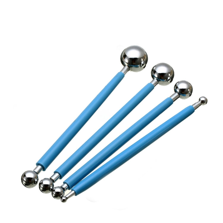 4 in 1 Stainless Steel Spherical Carving Group Pill Stick Fondant Clay Colored Clay Carving Tool Set