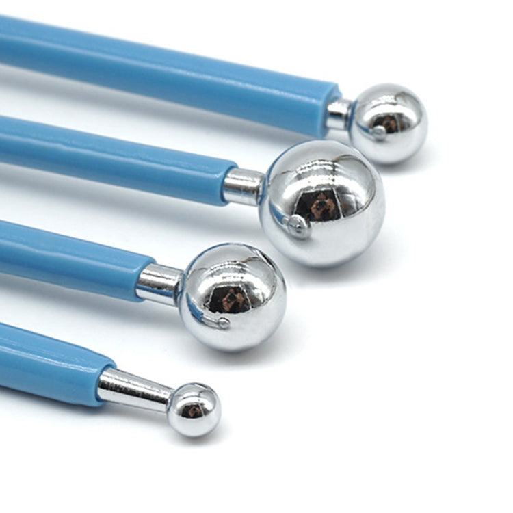 4 in 1 Stainless Steel Spherical Carving Group Pill Stick Fondant Clay Colored Clay Carving Tool Set