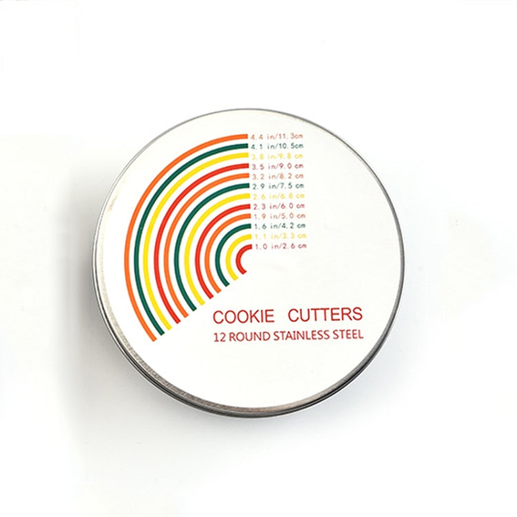 12 in 1 Stainless Steel Biscuit Cutting Set Fondant Biscuit Mold Round Cake Baking Mold