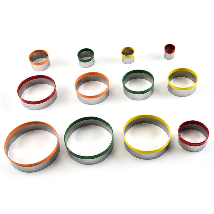 12 in 1 Stainless Steel Biscuit Cutting Set Fondant Biscuit Mold Round Cake Baking Mold