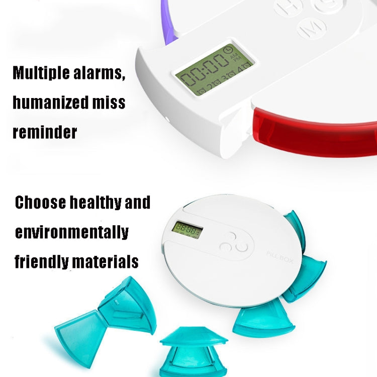 TF217 Portable Timing Reminder Dustproof Plastic Pill Box Pill Storage Box