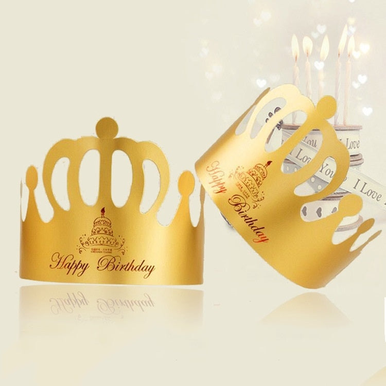 50 PCS Crown Birthday Hat Children Adult Birthday Party Cartoon Decoration Paper Hat