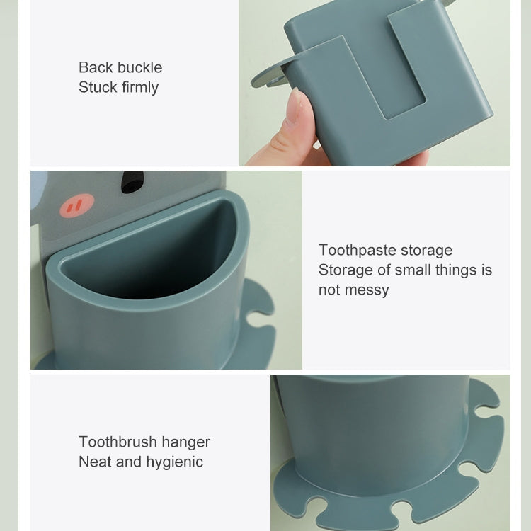 Bathroom Paste Wall-Mounted Shelf Cartoon Animal Toothbrush Holder