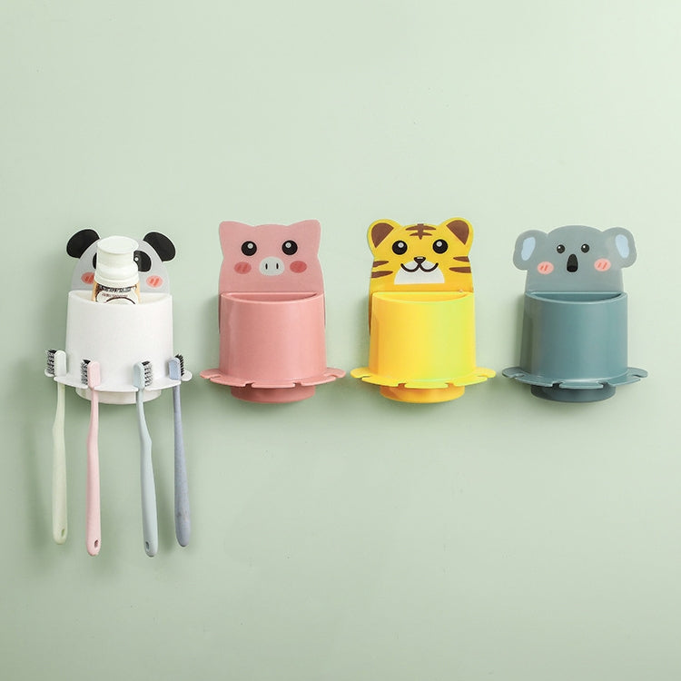 Bathroom Paste Wall-Mounted Shelf Cartoon Animal Toothbrush Holder
