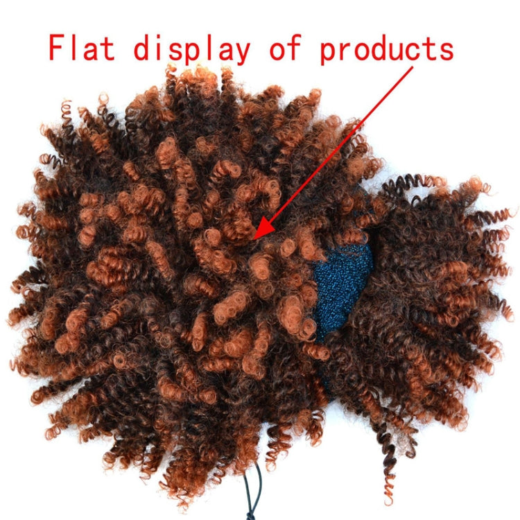 Headscarf Wig Black Gradient Small Curly Wig Explosive Headgear