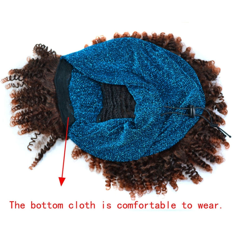 Headscarf Wig Black Gradient Small Curly Wig Explosive Headgear