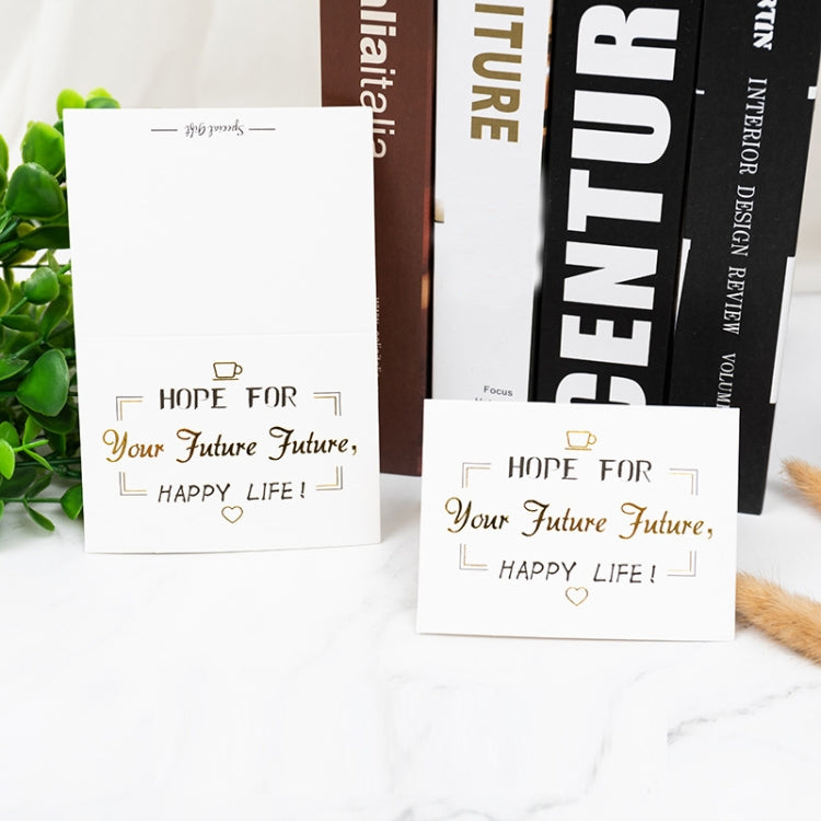 100 PCS Valentines Day Bronzing Greeting Card Flower Shop Birthday Thank You Card