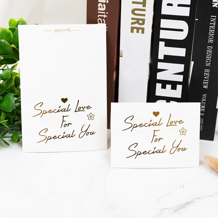 100 PCS Valentines Day Bronzing Greeting Card Flower Shop Birthday Thank You Card