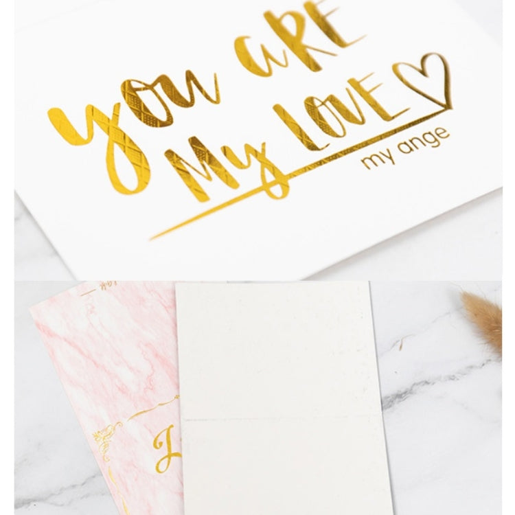 100 PCS Valentines Day Bronzing Greeting Card Flower Shop Birthday Thank You Card