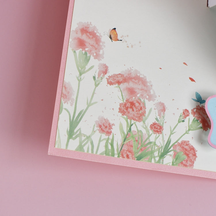 3D Blessing Card Handmade Paper Carnation Three-Dimensional Greeting Card