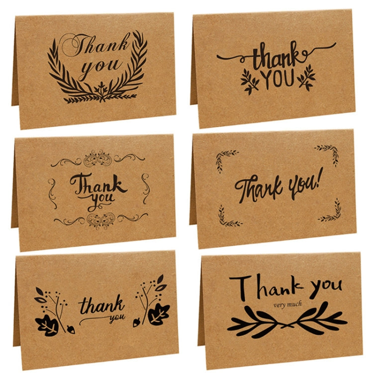 15 PCS Vintage Kraft Paper Simple Blessing Message Card Holiday Universal Thank You Card