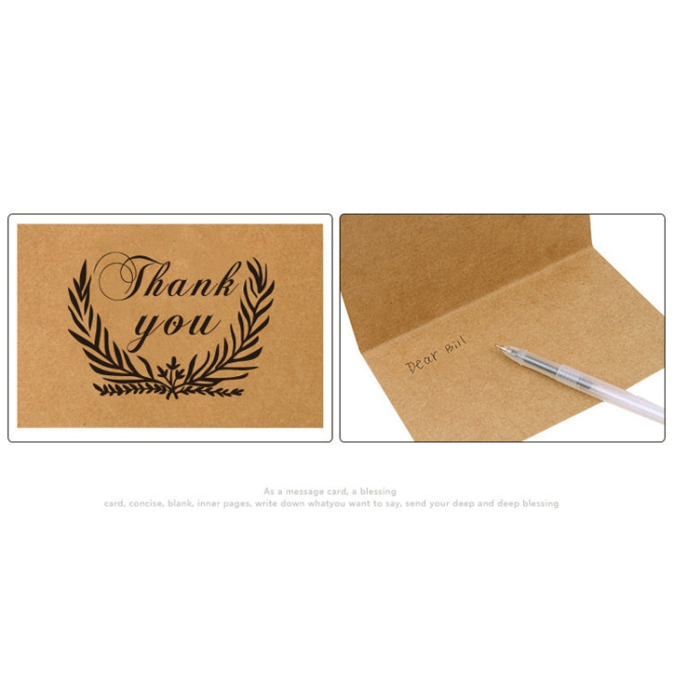 15 PCS Vintage Kraft Paper Simple Blessing Message Card Holiday Universal Thank You Card