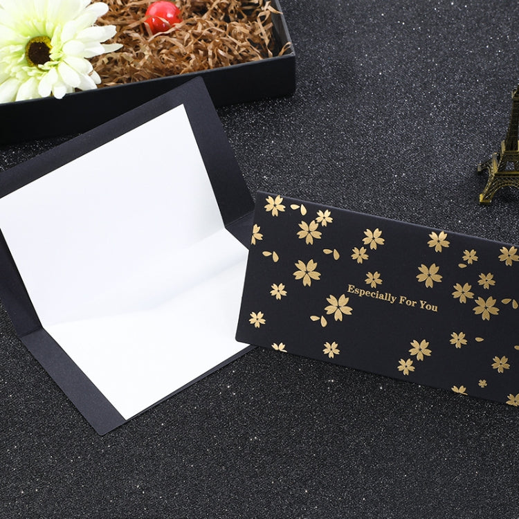 12 PCS Black Bronzing Greeting Card Holiday High-End Golden Blessing Greeting Card With Envelope