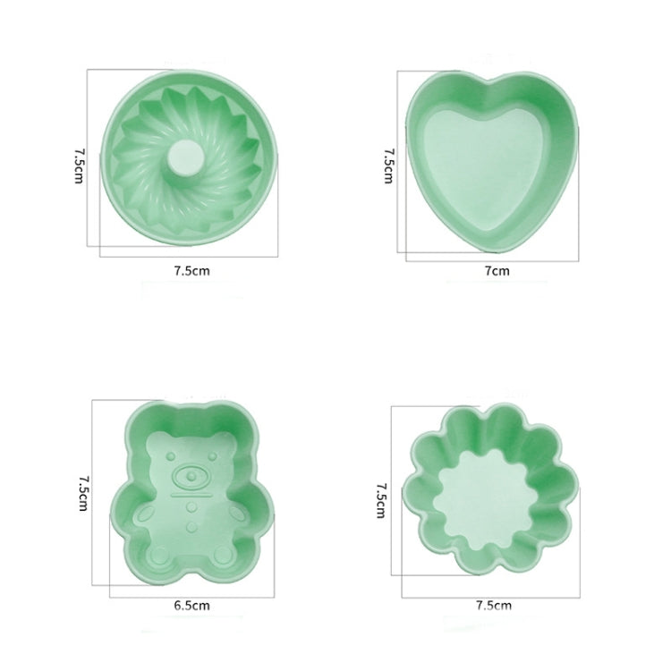 Creative DIY Silicone Cake Cup Muffin Cup Baking Mold,Style: Bear  (Macron Pink)