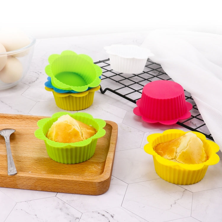 20 PCS DIY Baking Mold Macaron Lace Shape Silicone Cake Cup Pudding Egg Tart Muffin Cup Mold,Random Color Delivery