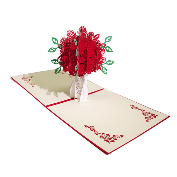Rose 3D Stereo Greeting Card Creative Handmade Paper Carving Card