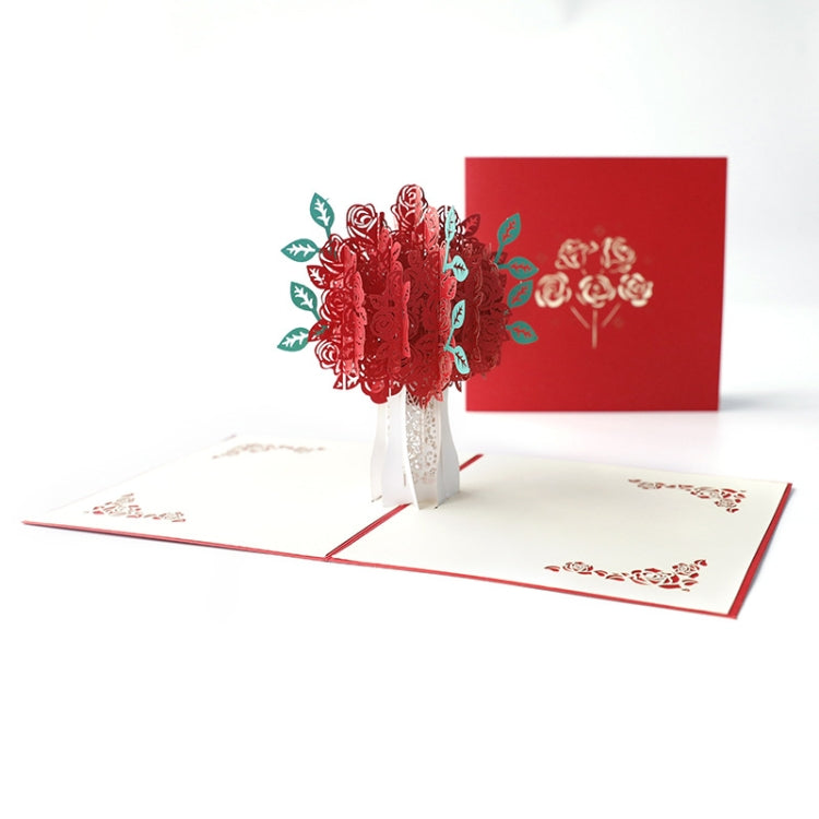 Rose 3D Stereo Greeting Card Creative Handmade Paper Carving Card