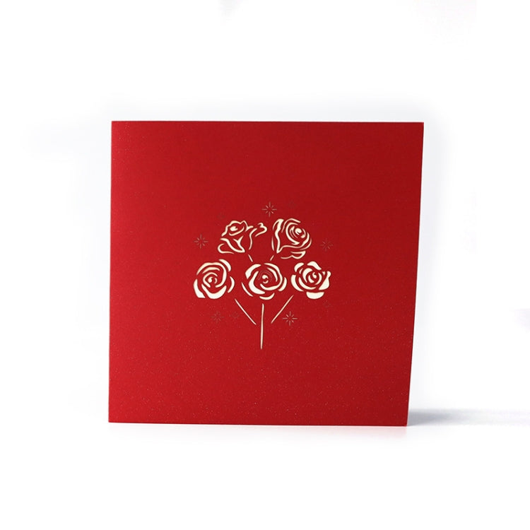 Rose 3D Stereo Greeting Card Creative Handmade Paper Carving Card