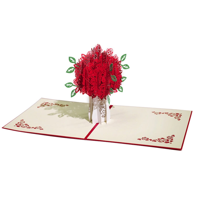 Rose 3D Stereo Greeting Card Creative Handmade Paper Carving Card