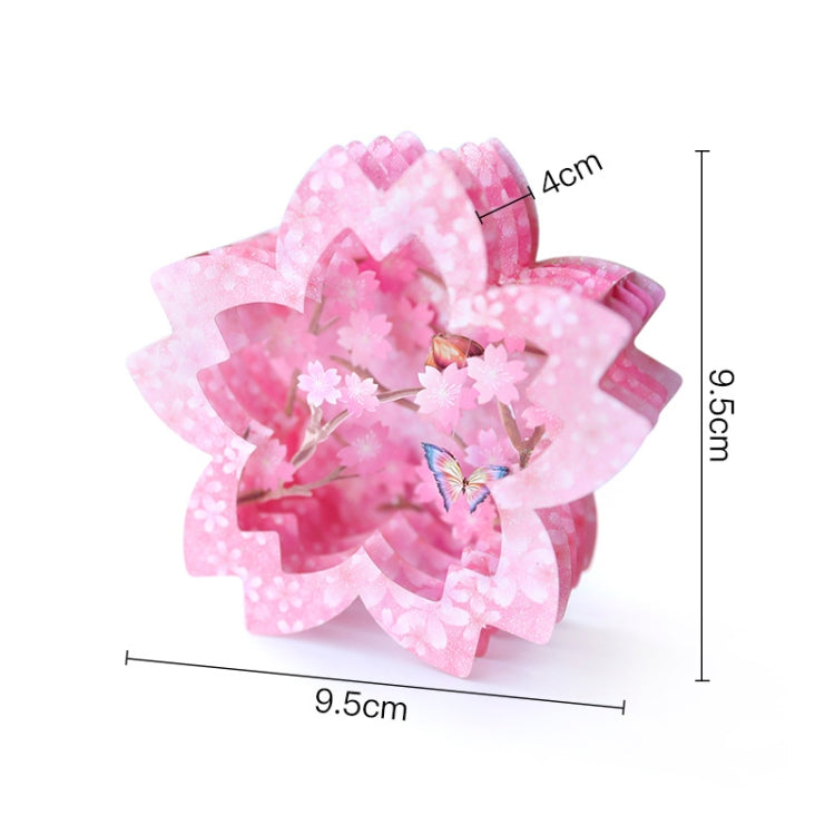 Valentine Day Greeting Card Cherry Blossom Butterfly Carving Box