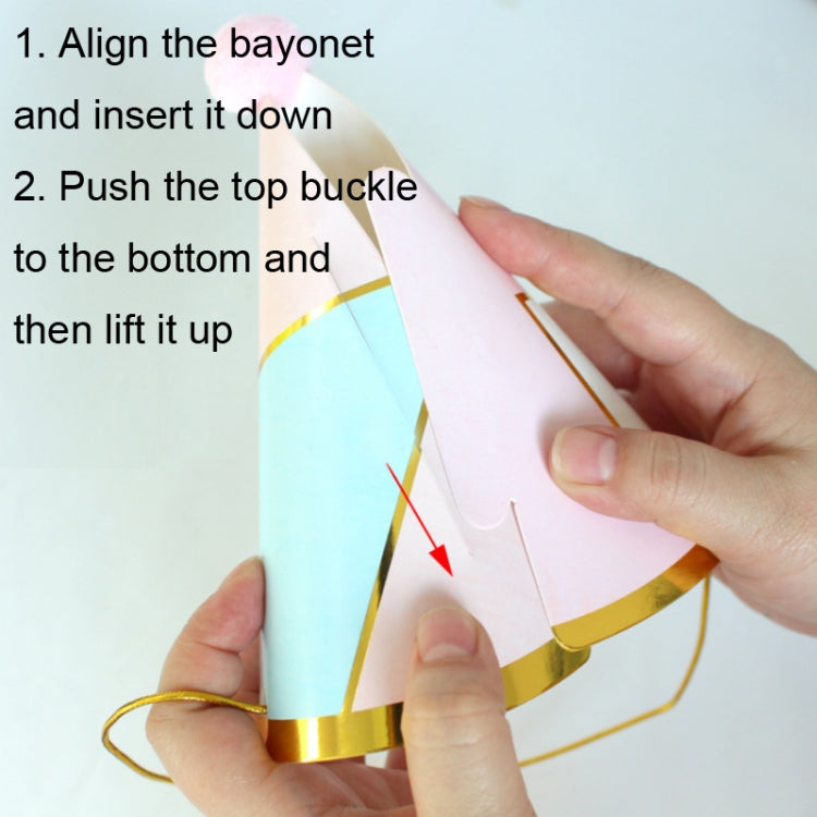 10 PCS Children Adult Birthday Party Hat Fur Ball Birthday Paper Hat