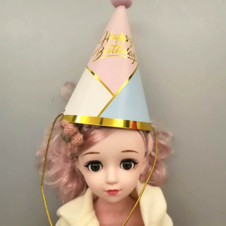 10 PCS Children Adult Birthday Party Hat Fur Ball Birthday Paper Hat