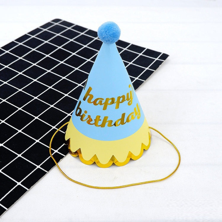 20 PCS Party Headdress Bronzing Sequined Furry Ball Birthday Hat