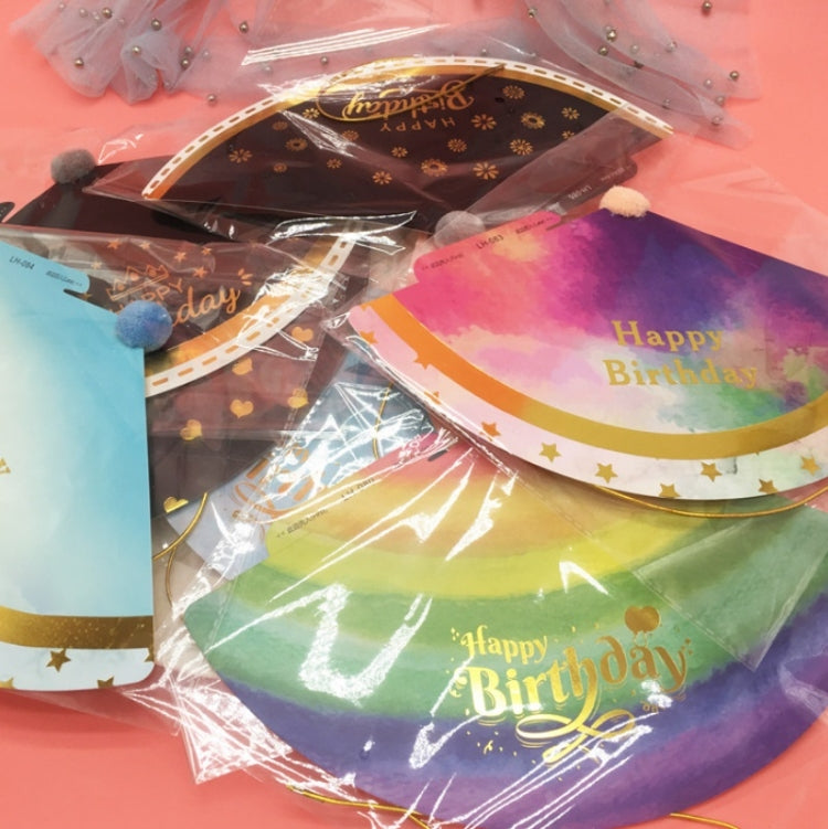 20 PCS Party Headdress Bronzing Sequined Furry Ball Birthday Hat