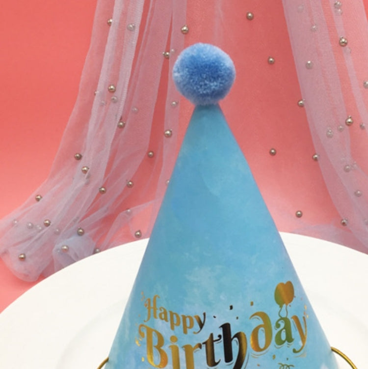 20 PCS Party Headdress Bronzing Sequined Furry Ball Birthday Hat