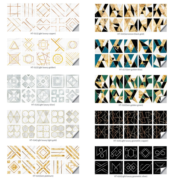 Geometric Pattern Staircase Wall Tile Sticker Kitchen Stove Water And Oil Proof Stickers
