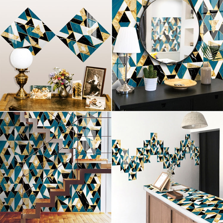 Geometric Pattern Staircase Wall Tile Sticker Kitchen Stove Water And Oil Proof Stickers