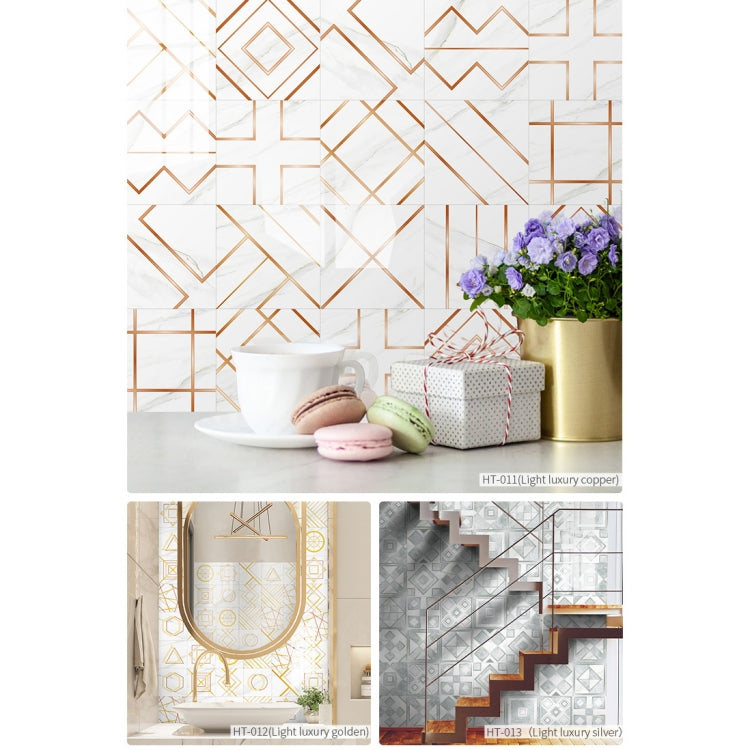 Geometric Pattern Staircase Wall Tile Sticker Kitchen Stove Water And Oil Proof Stickers