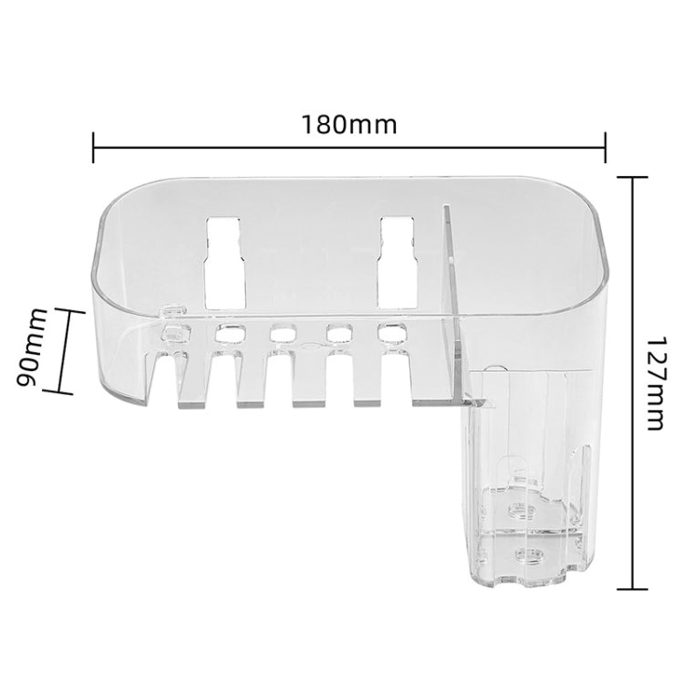 Magic Sticker Plastic Toiletry Makeup Storage Box Transparent Home Creative Organizing Box,Specification: