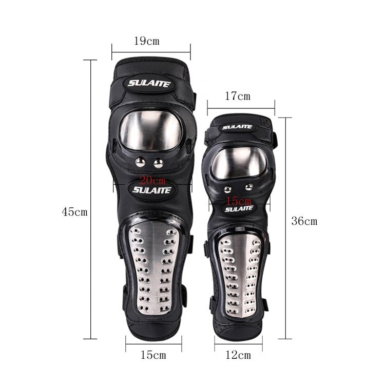 SULAITE GT341 Motorcycle Stainless Steel Knee Pads Elbow Pads Off-Road Cycling Racing Anti-Fall Sports Protective Gear