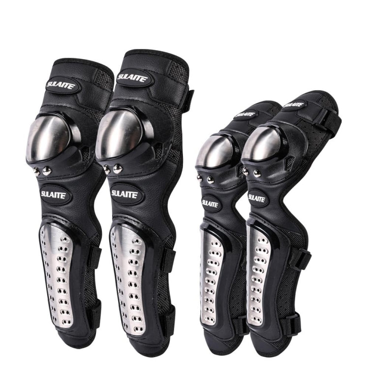 SULAITE GT341 Motorcycle Stainless Steel Knee Pads Elbow Pads Off-Road Cycling Racing Anti-Fall Sports Protective Gear