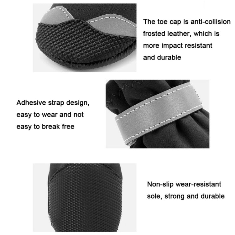 Pet Waterproof Non-Slip Wear-Resistant Snow Boots Four Seasons Dog Shoes