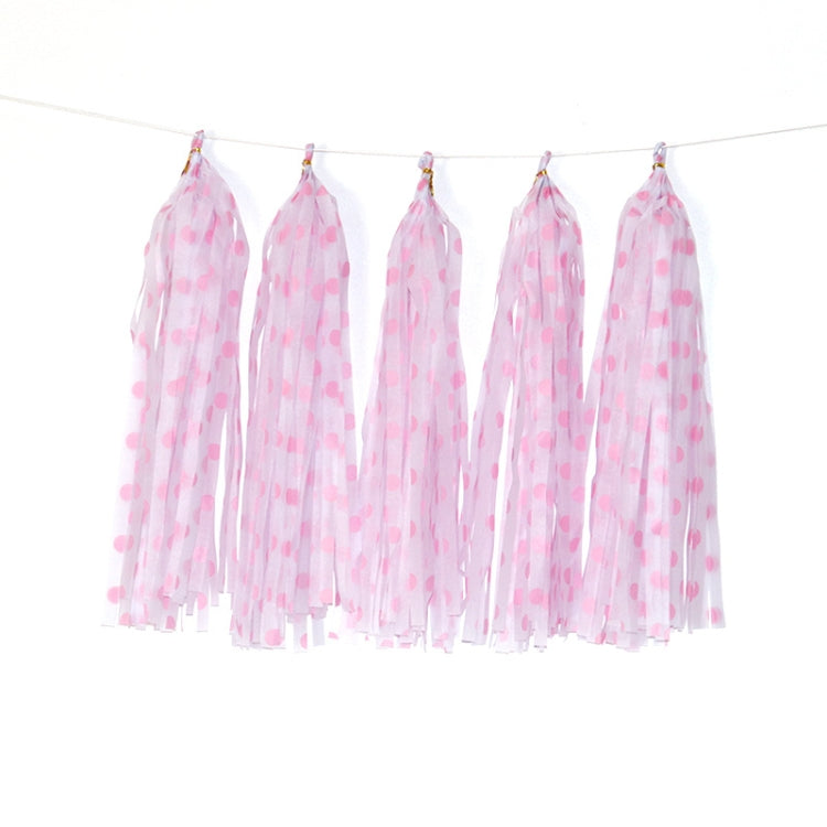 Color Polka Dot Paper Tassels Birthday Room Decoration Ribbon Garland
