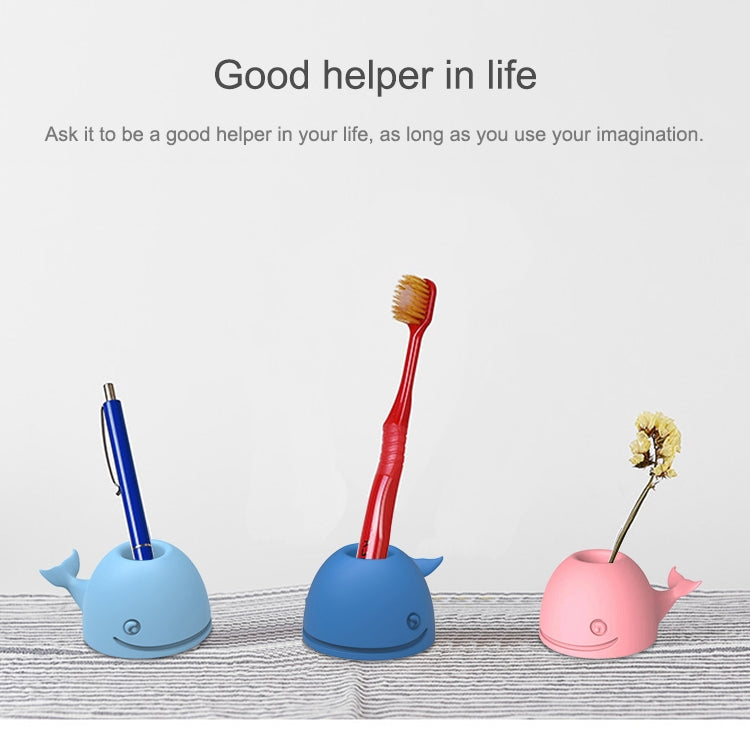 3 PCS Silicone Whale Toothbrush Holder Desktop Office Pen Holder