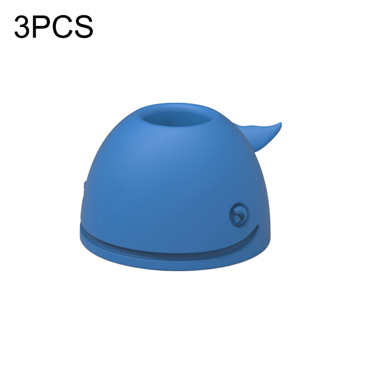 3 PCS Silicone Whale Toothbrush Holder Desktop Office Pen Holder