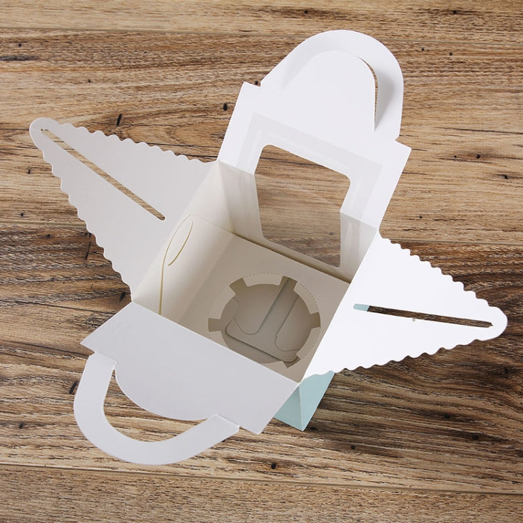 50 Pieces Muffin Cup Cake Box Portable Window Cake Packaging Box