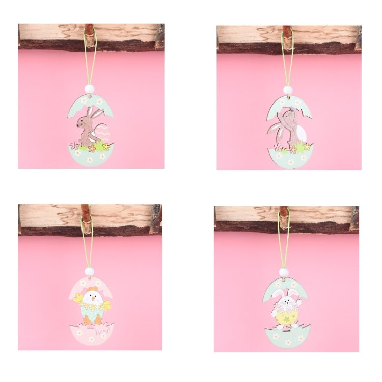 Easter Wooden Pendants Festive Atmosphere Decorative Items