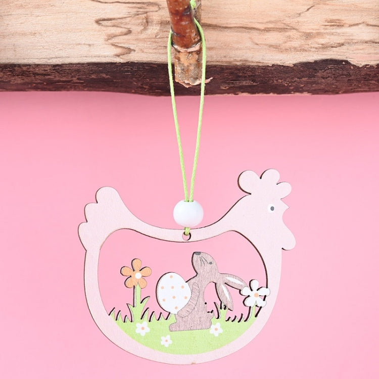 Easter Wooden Pendants Festive Atmosphere Decorative Items