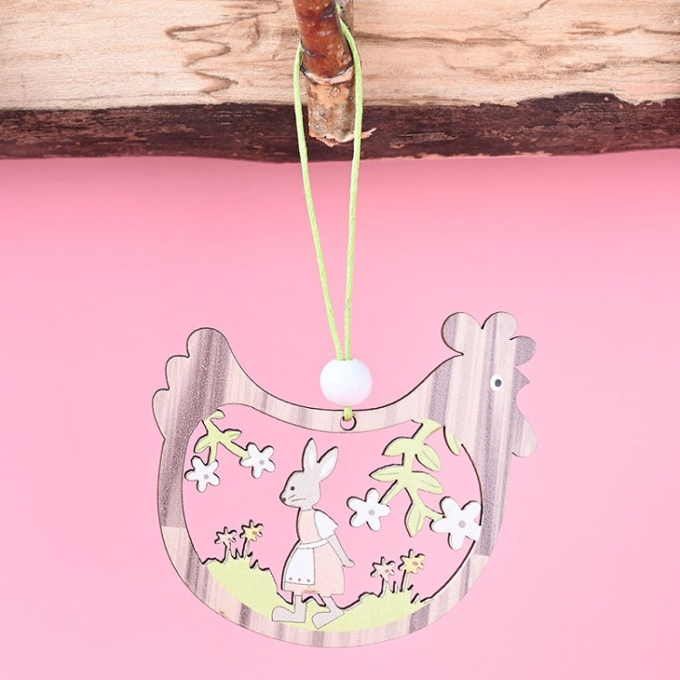 Easter Wooden Pendants Festive Atmosphere Decorative Items