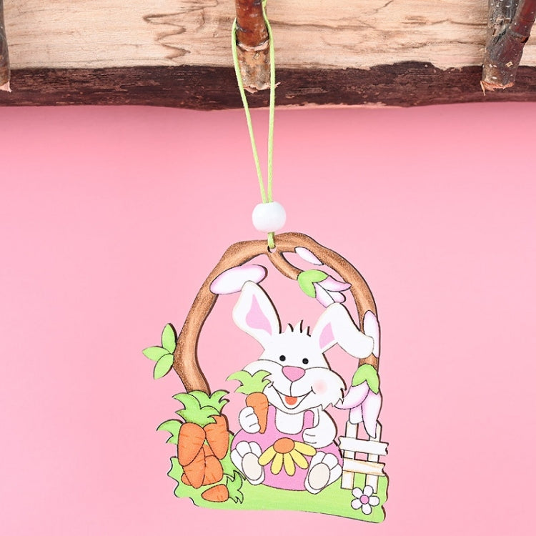 Easter Wooden Pendants Festive Atmosphere Decorative Items