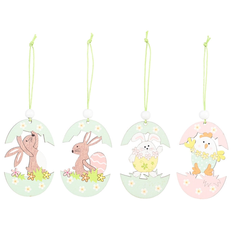 Easter Wooden Pendants Festive Atmosphere Decorative Items