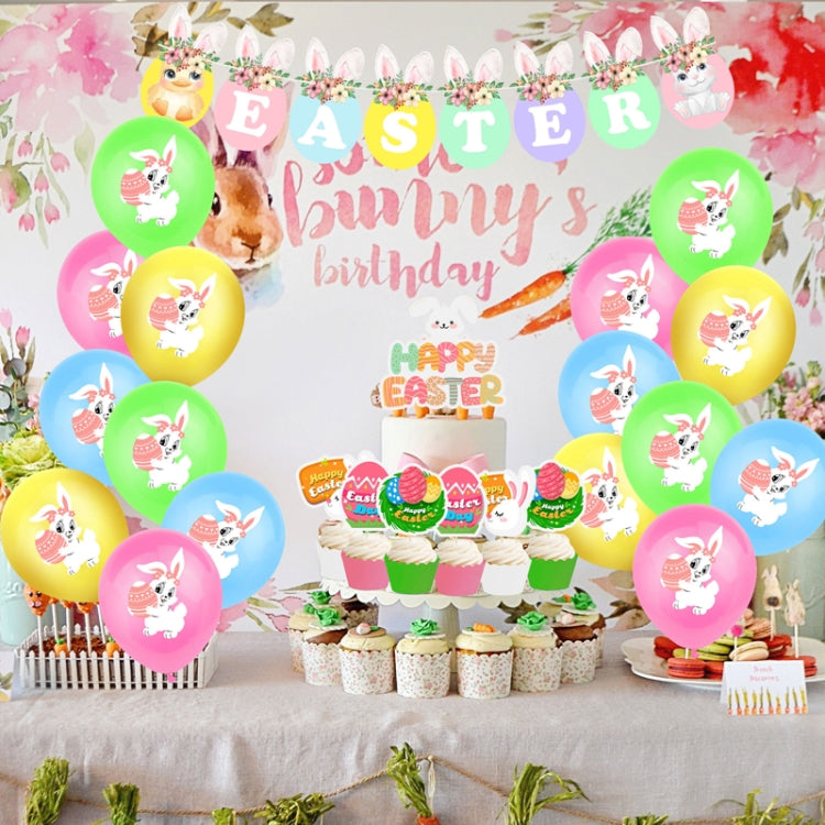 Easter Party Decoration Sequined Balloon Cake Flag Set